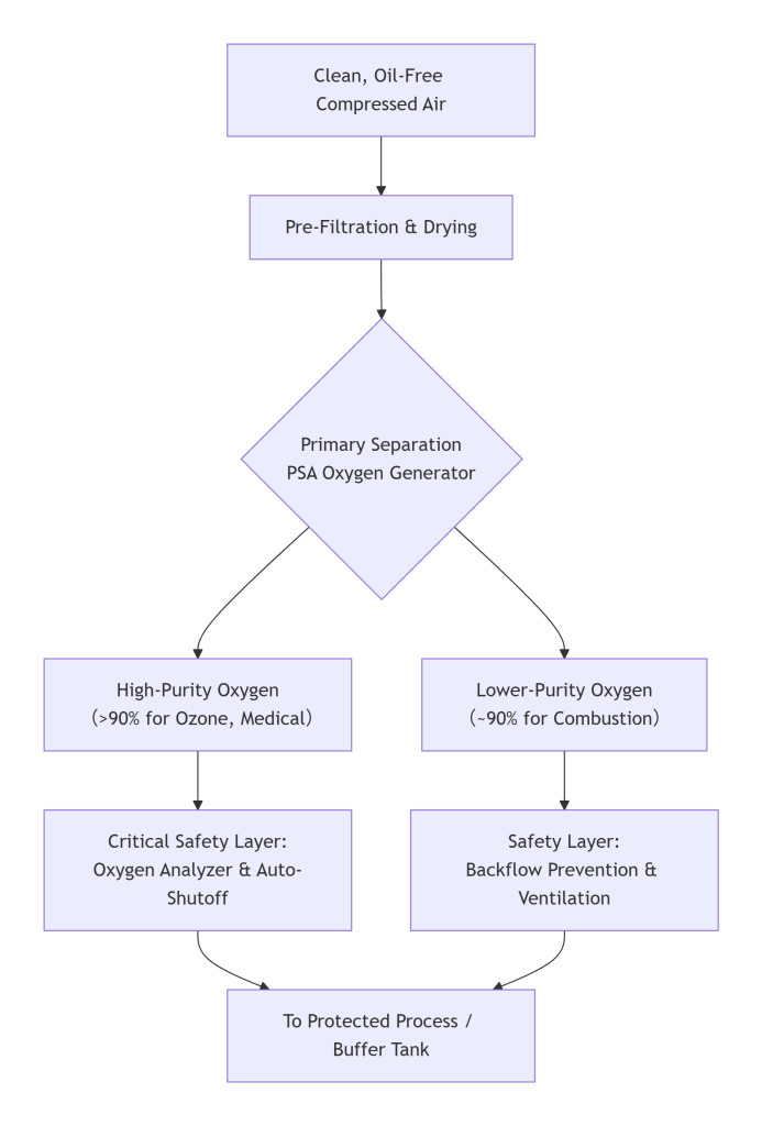The essential difference between separating oxygen and separating nitrogen